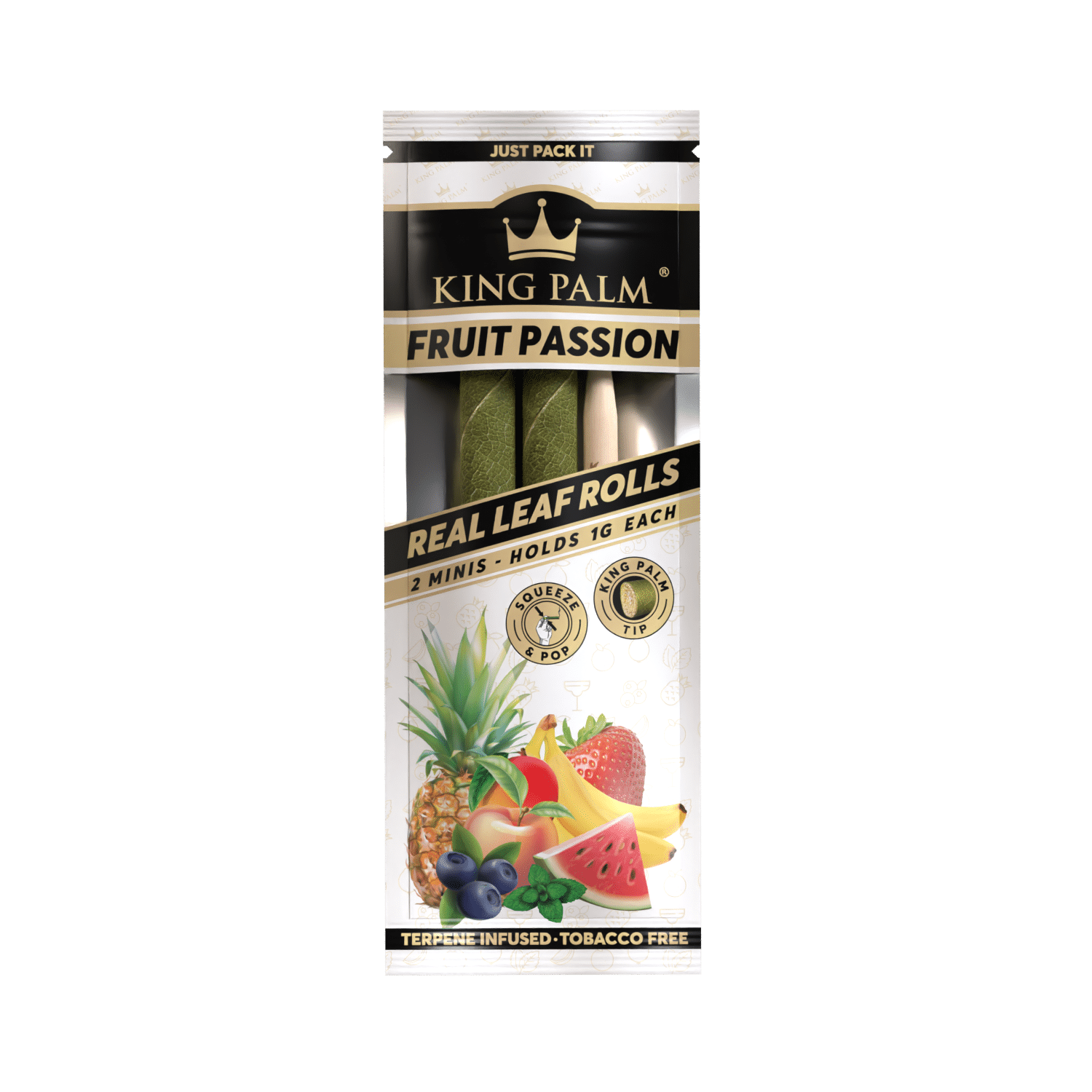 King Palm Mini Fruit Passion Real Leaf Rolls 2 Stück
