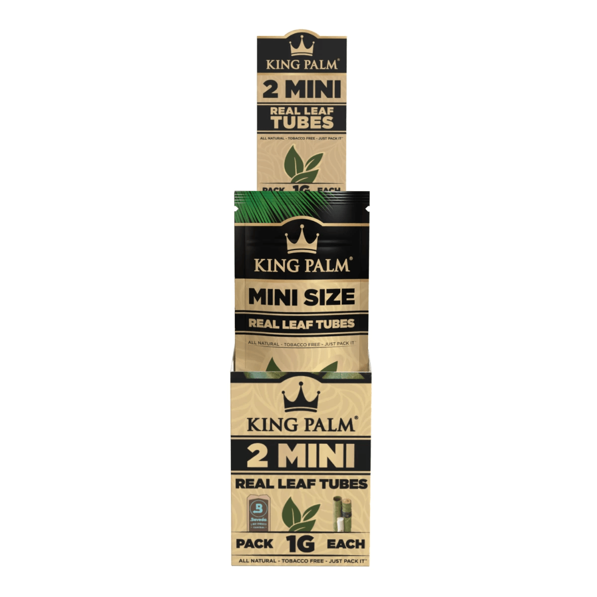 King Palm Mini Natural Display mit 20 Packungen