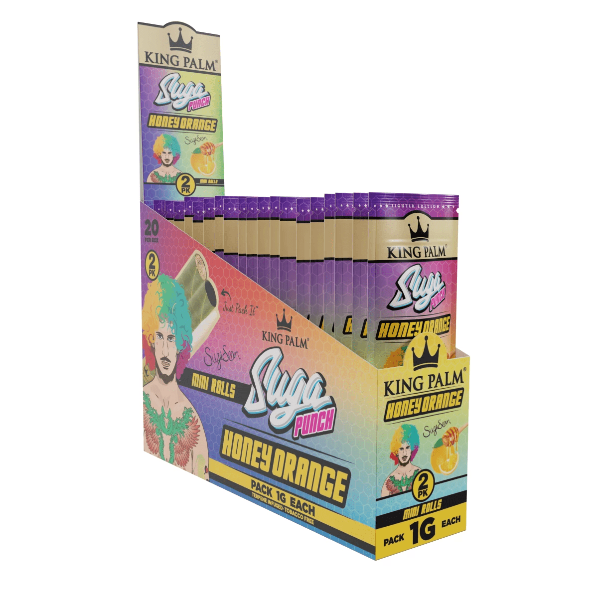 King Palm Suga Punch Display mit 20 Packungen