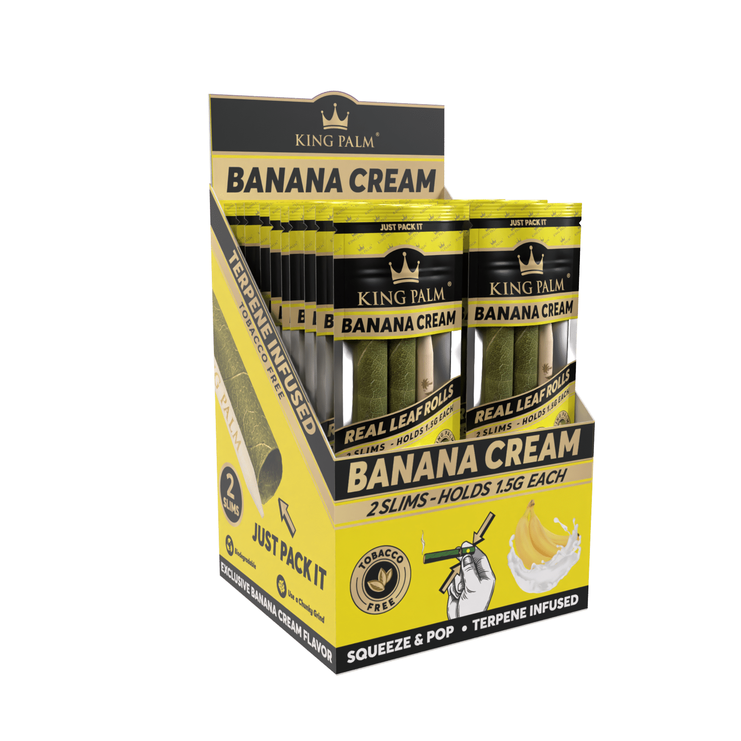 King Palm Slim Banana Cream 2er-Pack Packung schräg aufgenommen