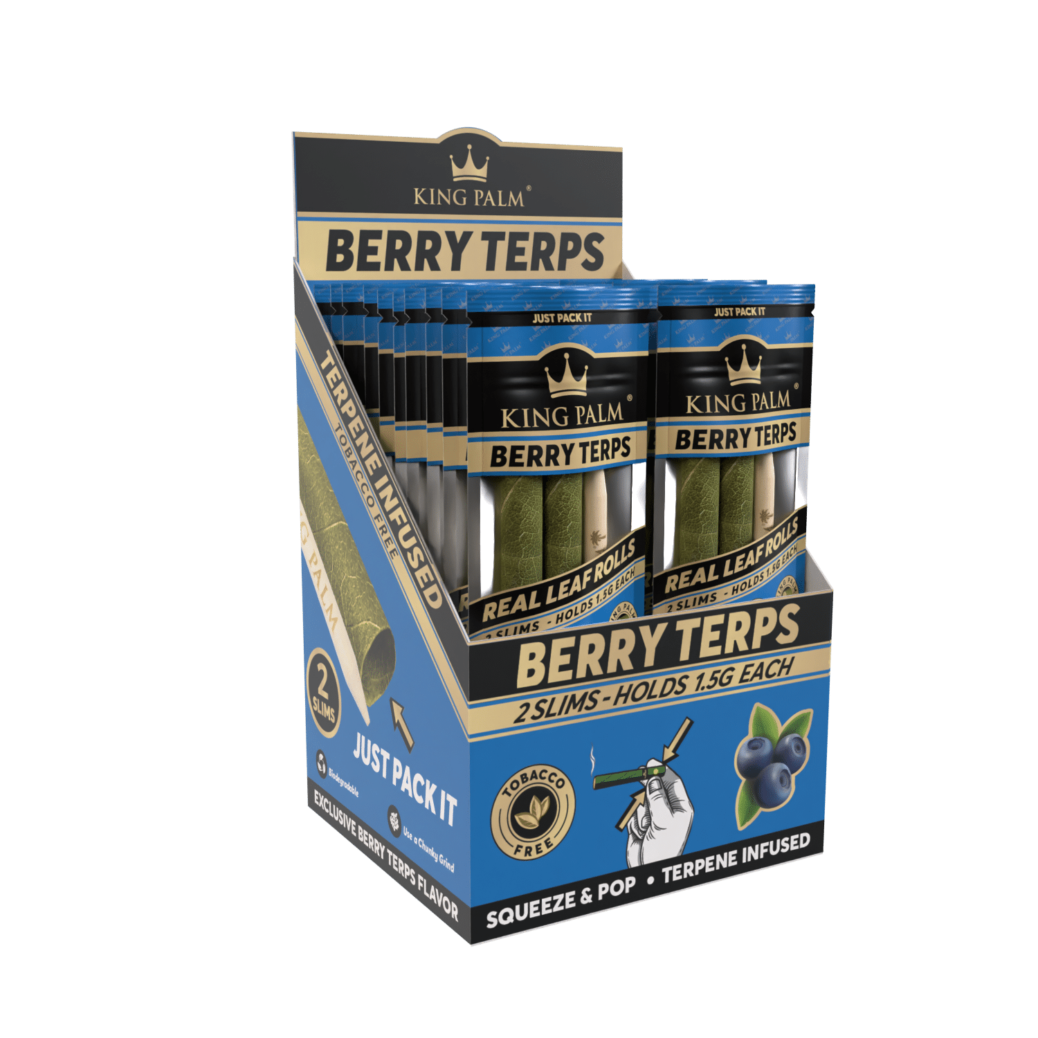 King Palm Slim Berry Terps 2er-Pack Packung schräg aufgenommen