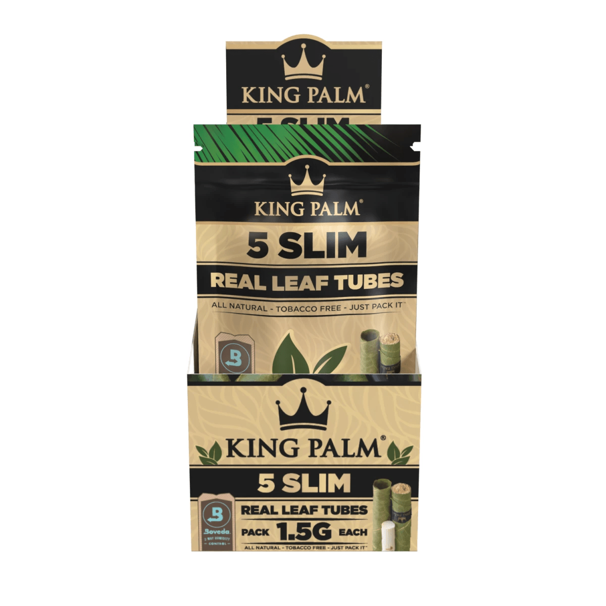 King Palm Slim Natural Display mit 15 Packungen