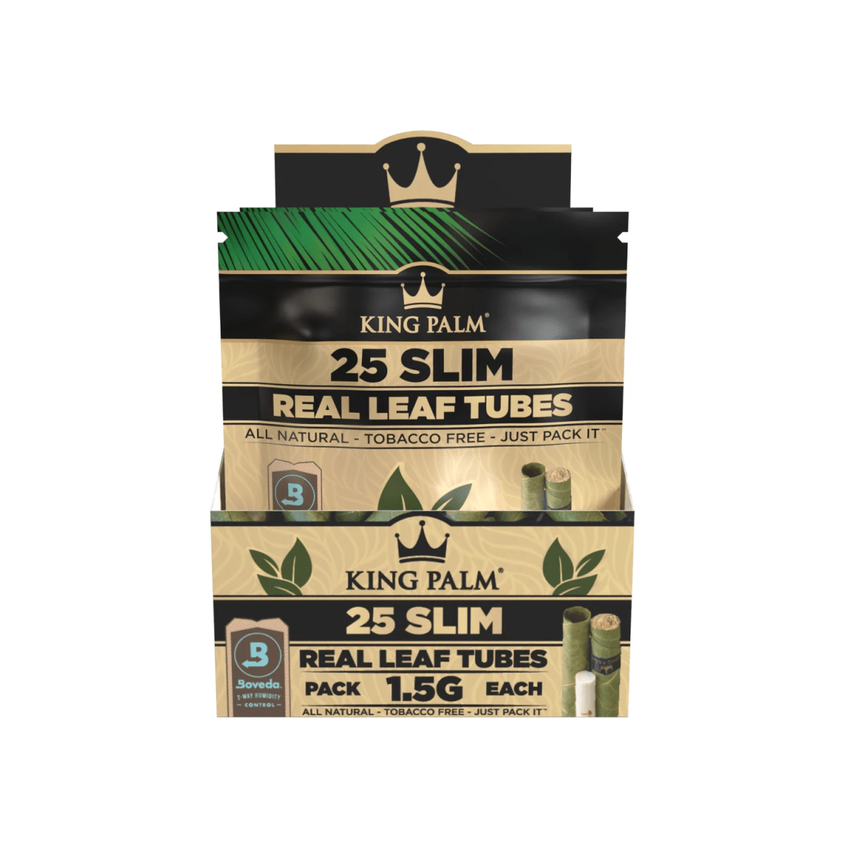 King Palm Slim Natural Display mit 8 Packungen