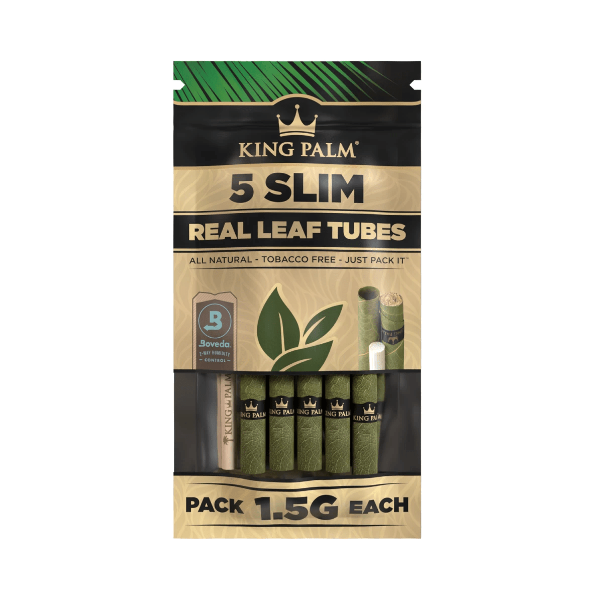 King Palm Slim Natural Palmblatt Blunt Wraps 5 Stück