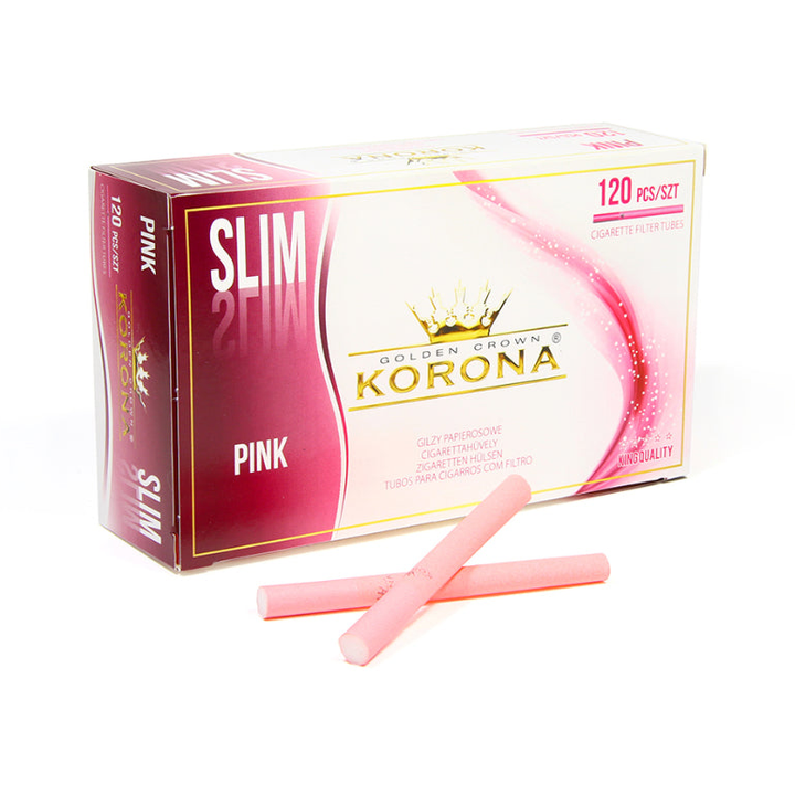 Korona Slim Pink Zigarettenhülsen, 120 Stück