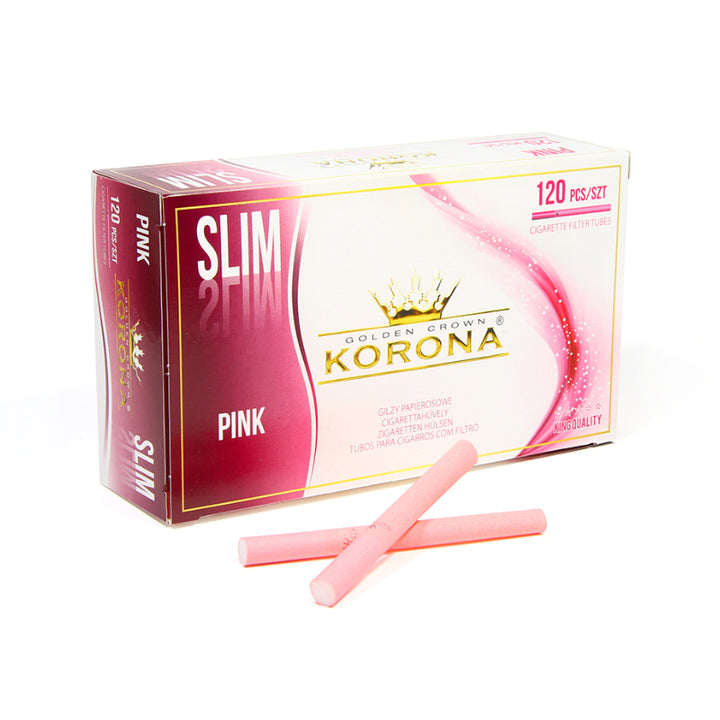 Korona Slim Pink Zigarettenhülsen, 120 Stück