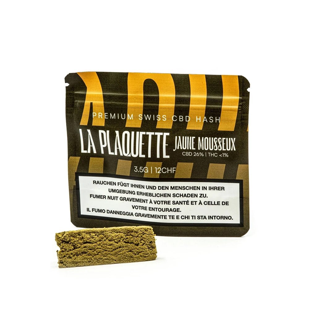 La Plaquette Jaune Mousseux CBD Hash 3.5g Packung