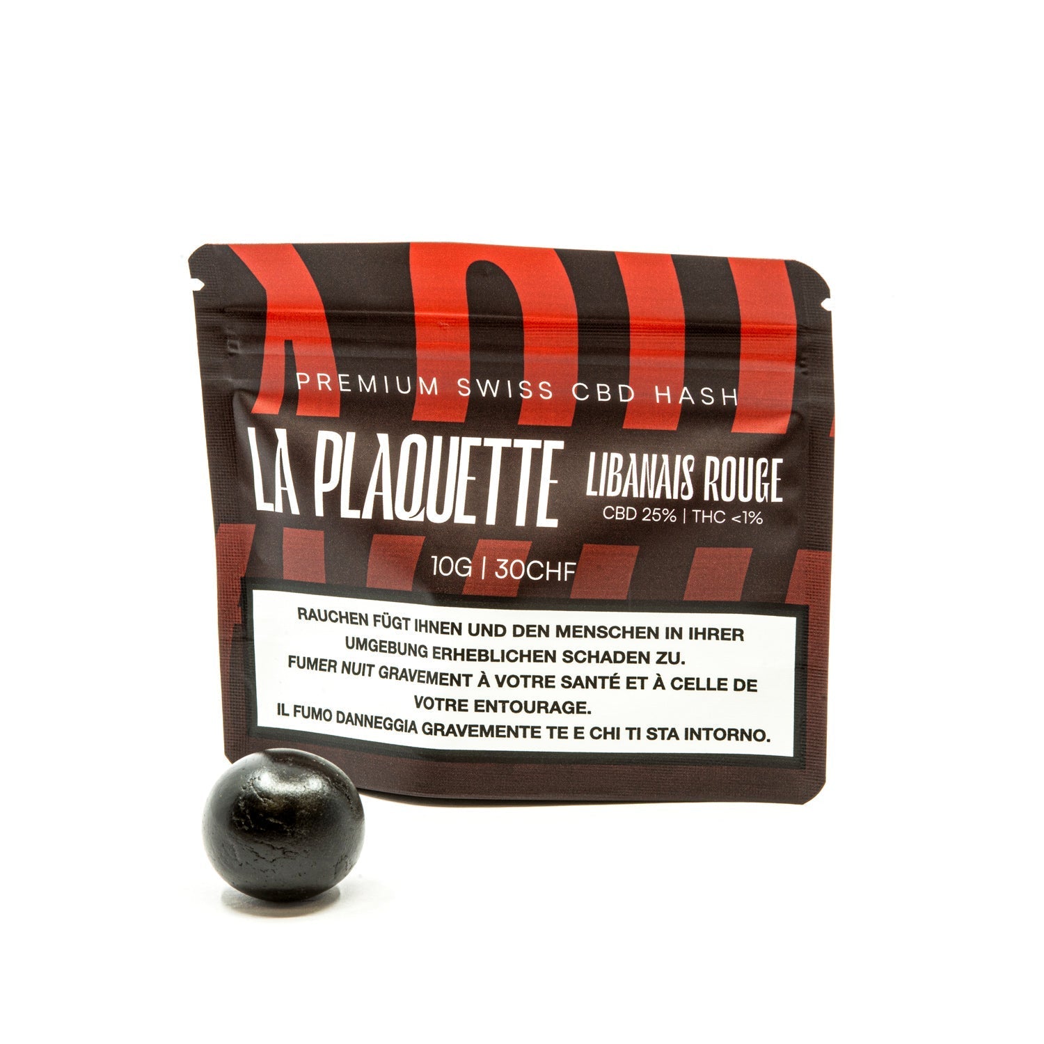La Plaquette Libanais Rouge CBD Hash 10g Packung