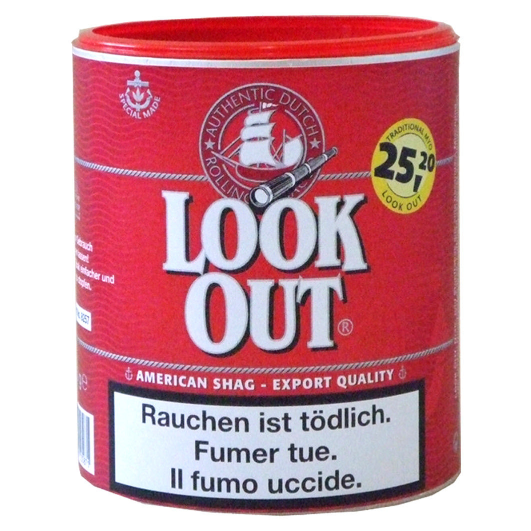 Look Out Rot Pfeifentabak, Dose, 150 g