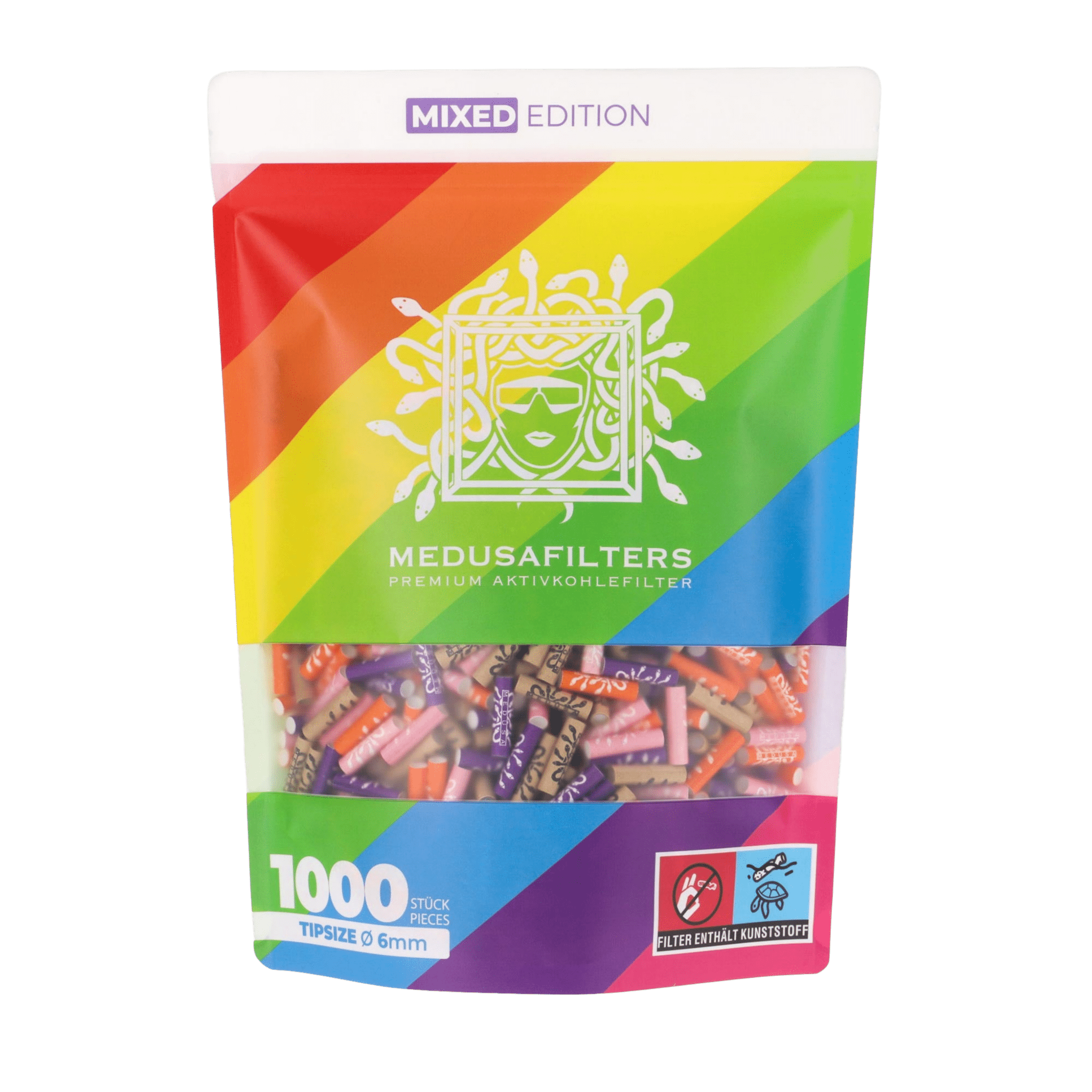 Medusa - 1000er Pack - MIXED RAINBOW - Hybrid Aktivkohlefilter kaufen bei rauchwerk.ch