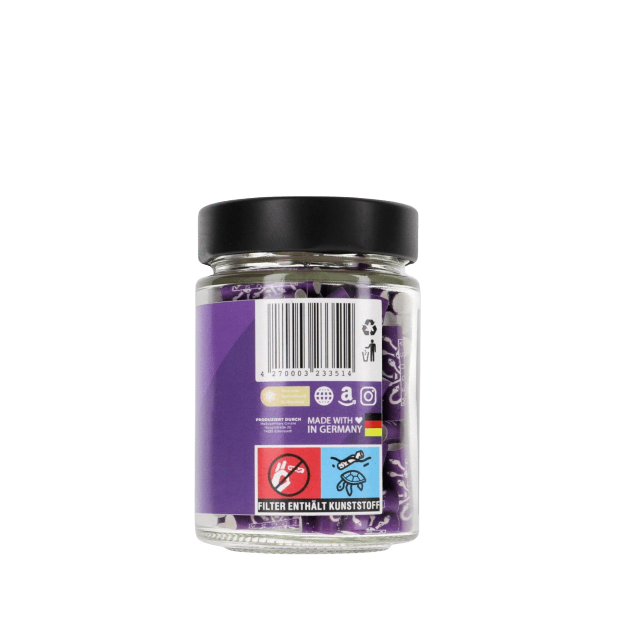 Medusa - 100er Glas - Violet - Hybrid Aktivkohlefilter kaufen bei rauchwerk.ch
