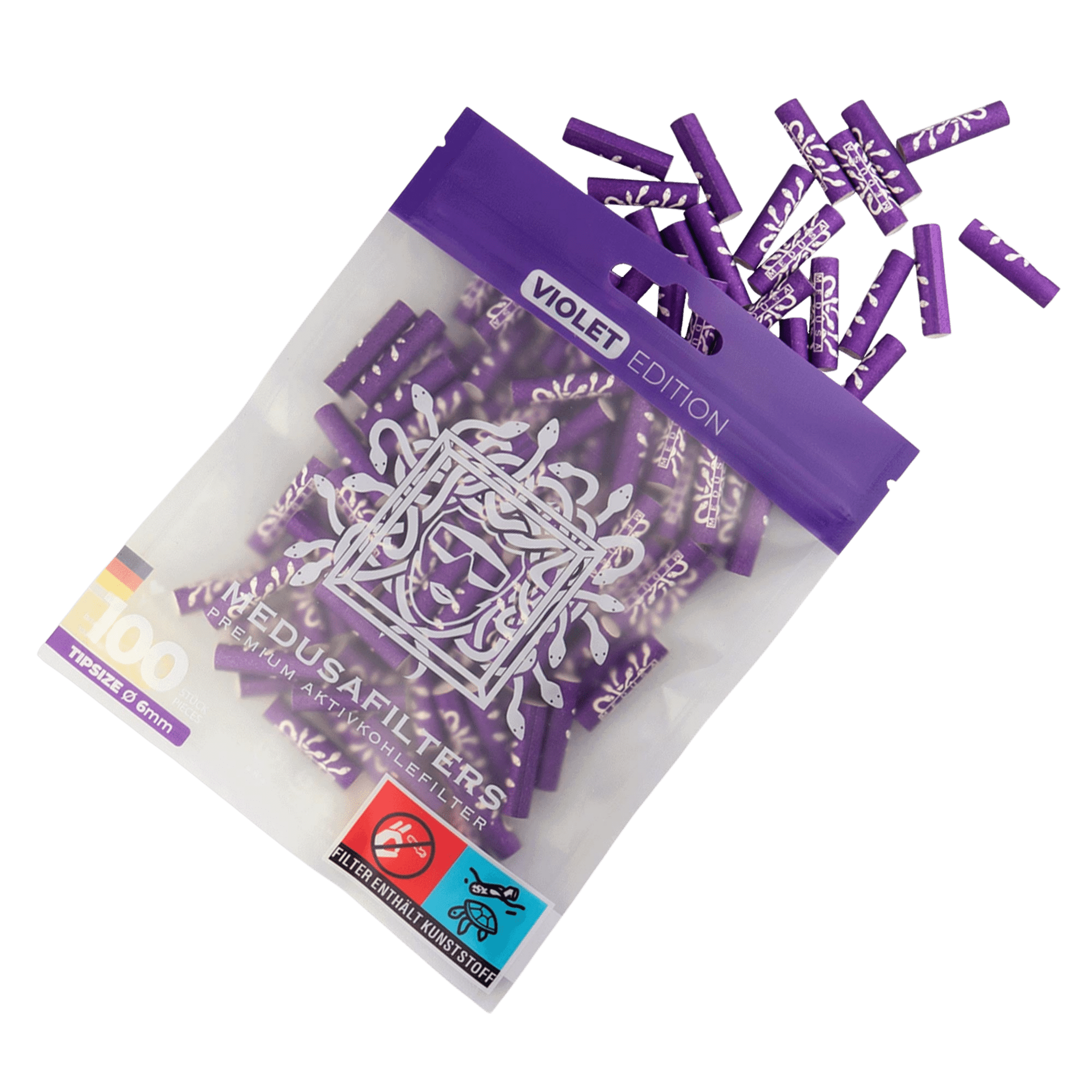 Medusa - 100er Pack - VIOLET - Hybrid Aktivkohlefilter kaufen bei rauchwerk.ch