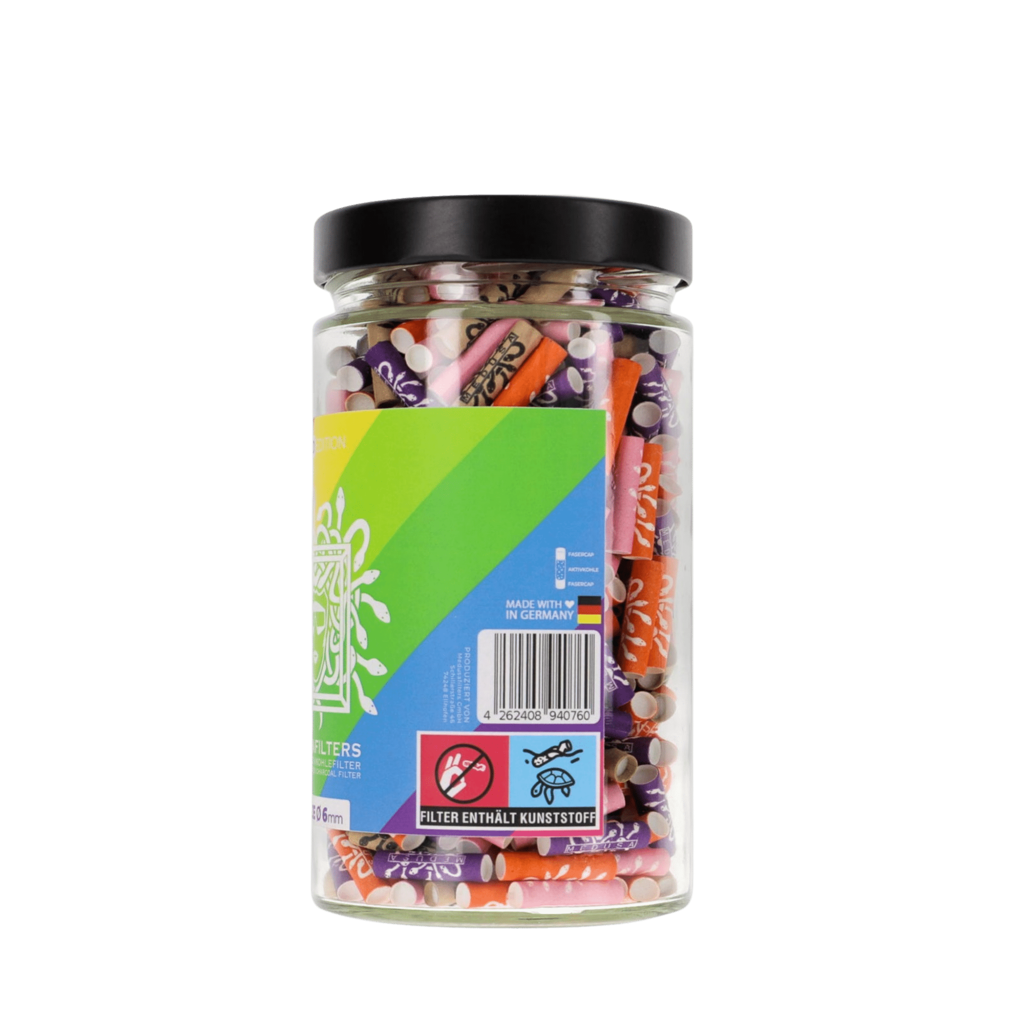 Medusa - 420er Glas - MIXED RAINBOW - Hybrid Aktivkohlefilter kaufen bei rauchwerk.ch