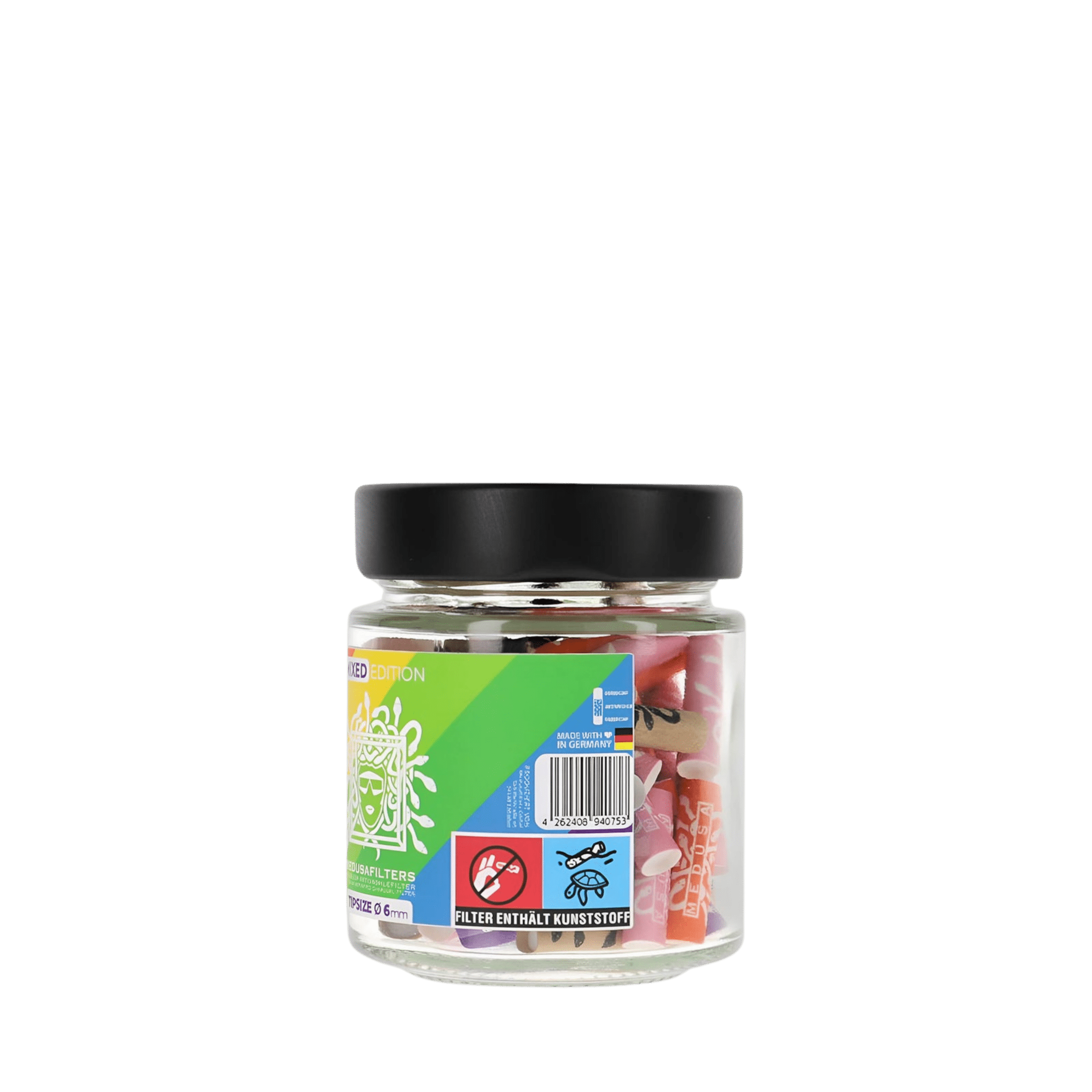 Medusa - 69er Glas - MIXED RAINBOW - Hybrid Aktivkohlefilter kaufen bei rauchwerk.ch