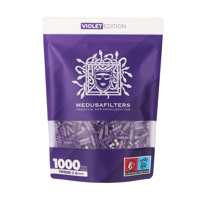 MedusaFilters Violet Hybrid Aktivkohlefilter 6 mm 1000er Pack
