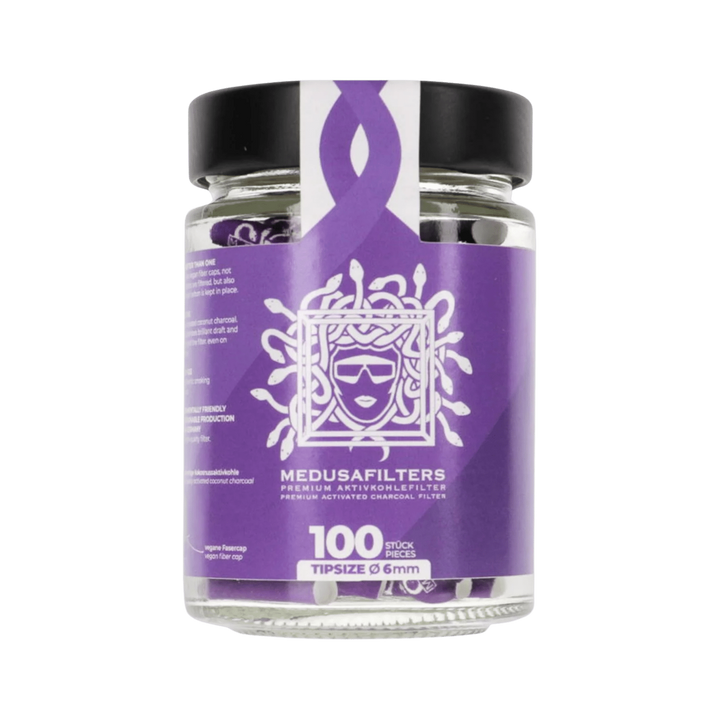 MedusaFilters VIOLET Hybrid Aktivkohlefilter 6 mm im Glas
