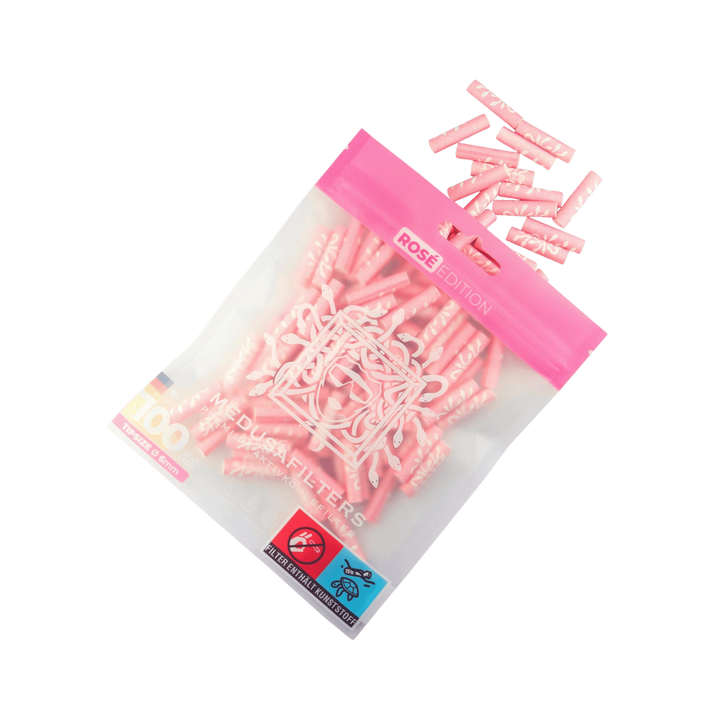 MedusaFilters Rosé Hybrid Aktivkohlefilter 6 mm 100er Pack