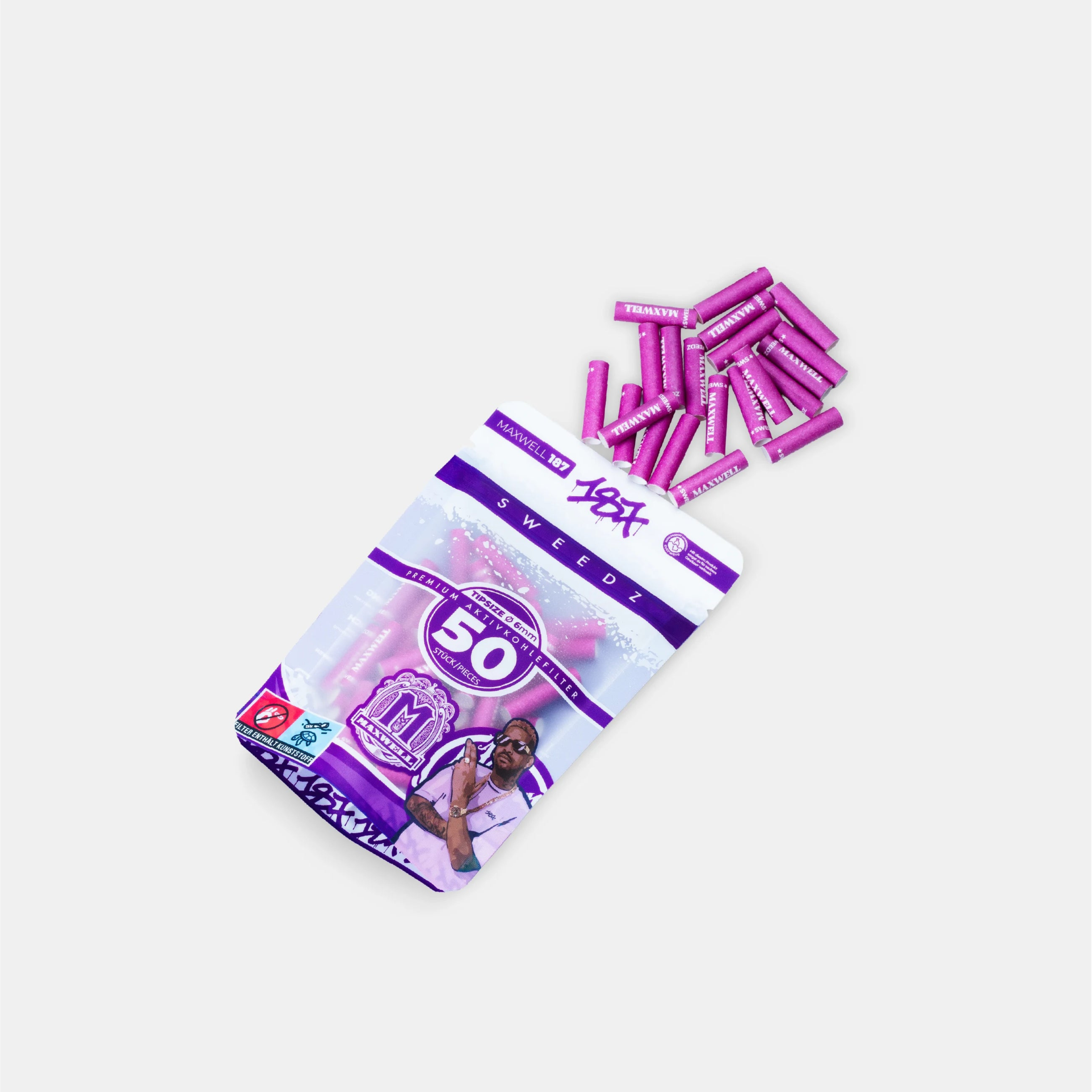 Detailansicht MedusaFilters x 187 MAXWELL Hybrid Aktivkohlefilter in Lila