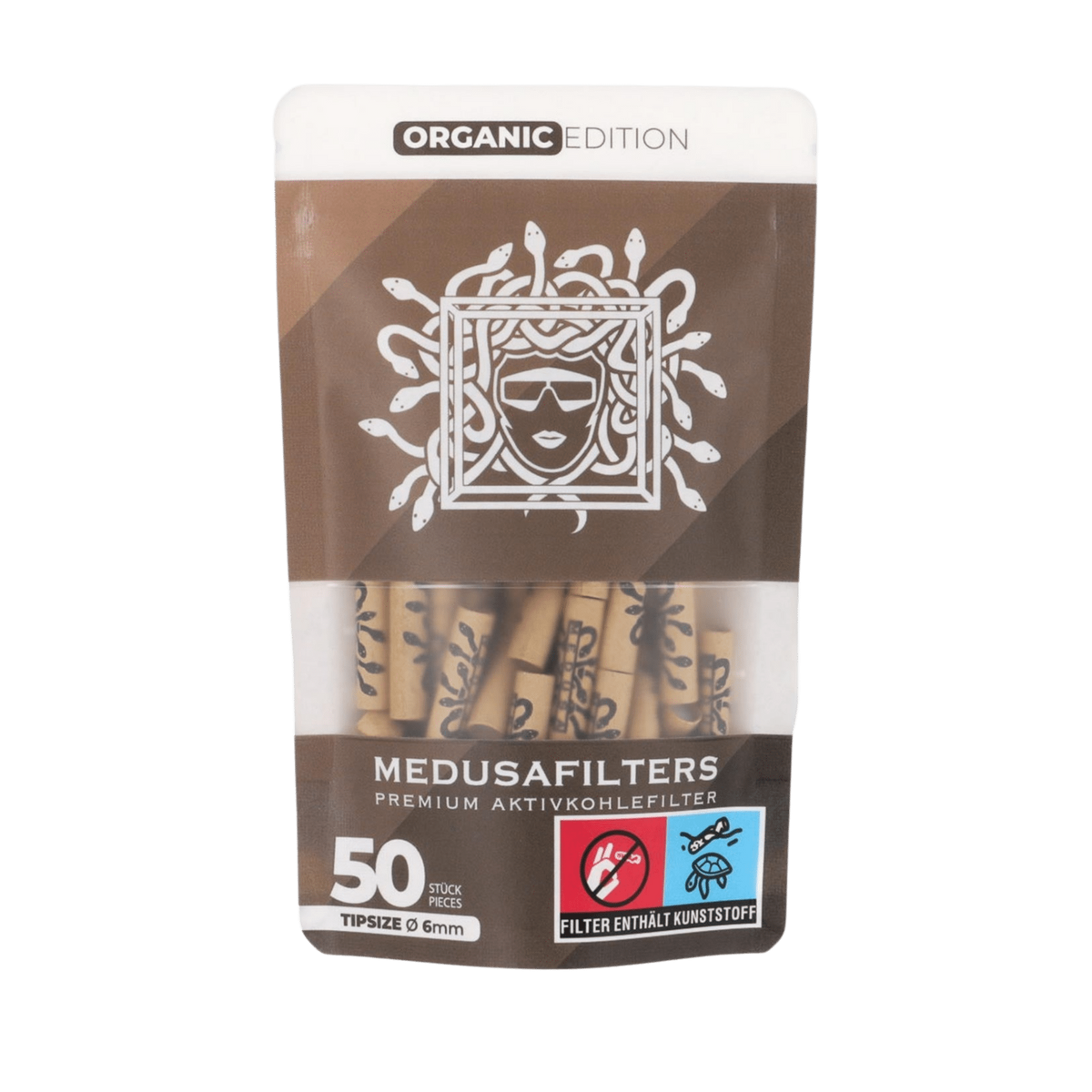 MedusaFilters Organic Hybrid Aktivkohlefilter 6 mm 50er Pack