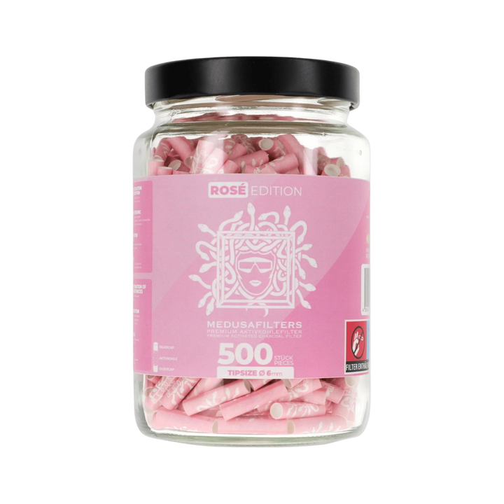 MedusaFilters Rosé Hybrid Aktivkohlefilter 6 mm im 500er Glas