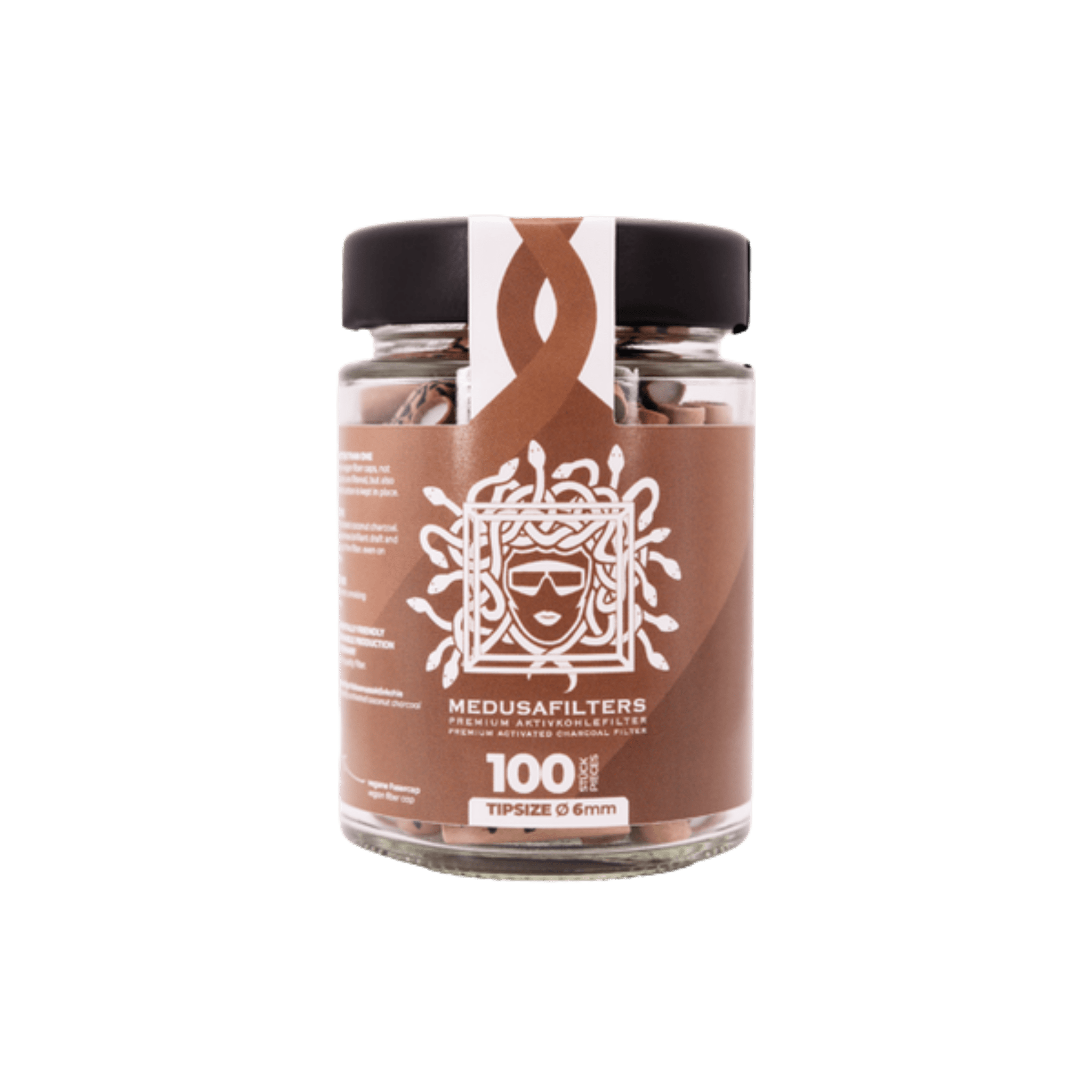 MedusaFilters Organic Hybrid Aktivkohlefilter 6 mm im 100er Glas