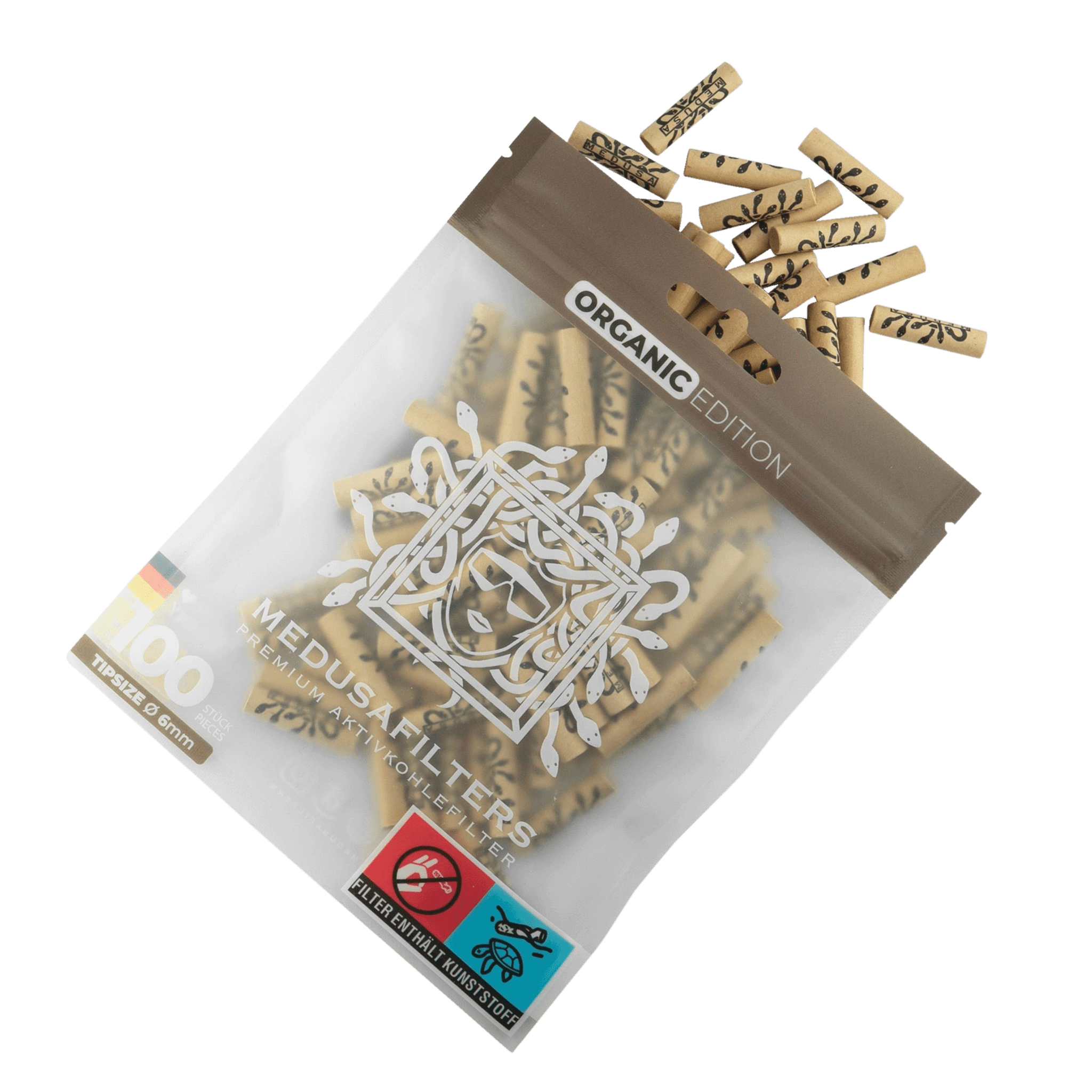 MedusaFilters Organic Hybrid Aktivkohlefilter 6 mm 100er Pack