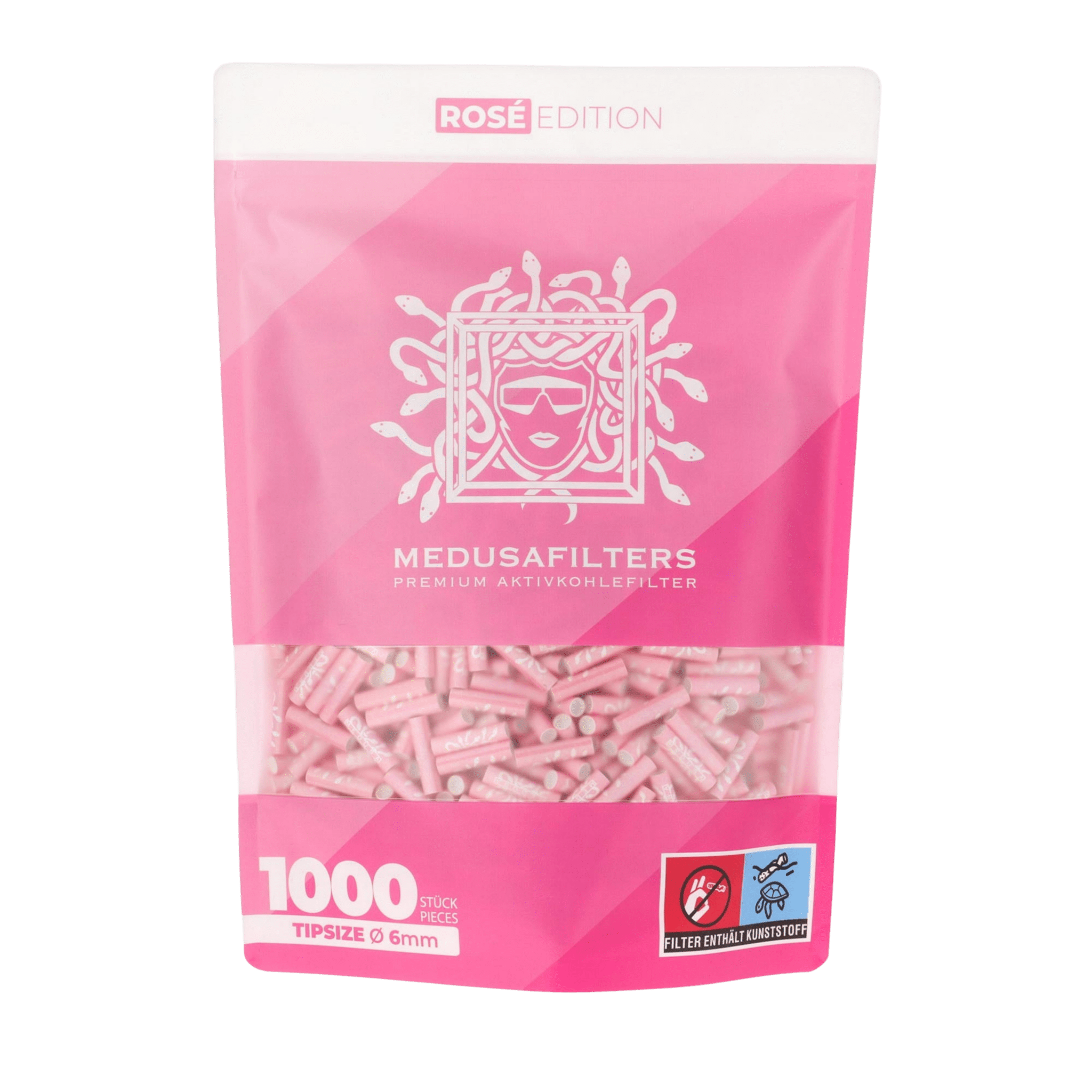 MedusaFilters Rosé Hybrid Aktivkohlefilter 6 mm im 1000er Pack