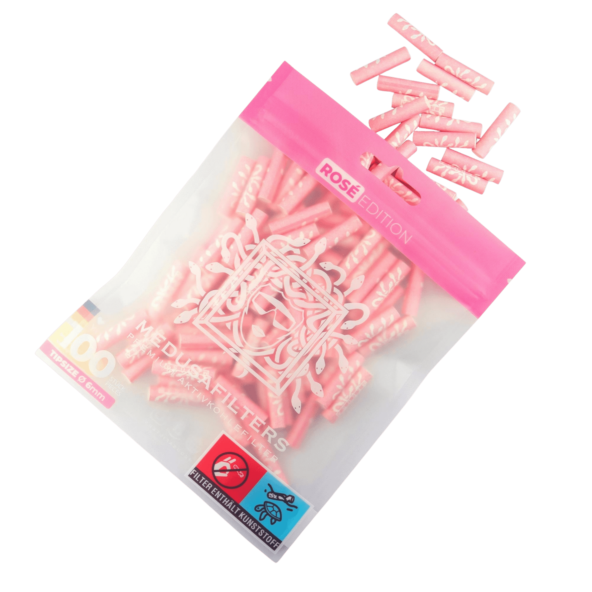 MedusaFilters Rosé Hybrid Aktivkohlefilter 6 mm 100er Pack