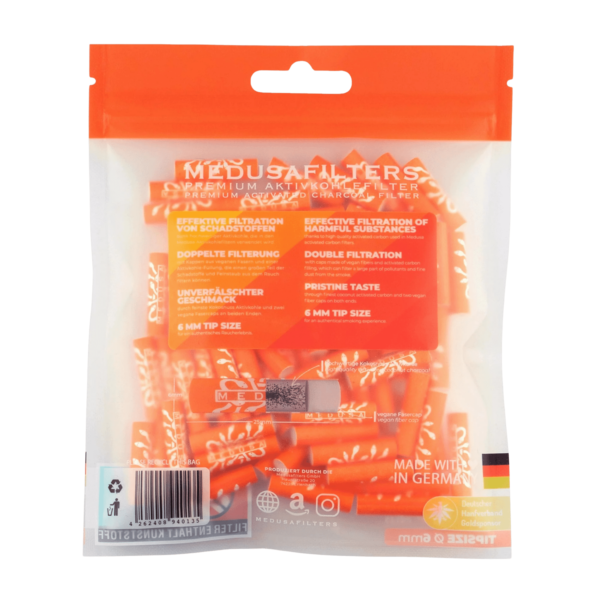 Detailansicht MedusaFilters SUNSET Hybridfilter 6 mm im Pack