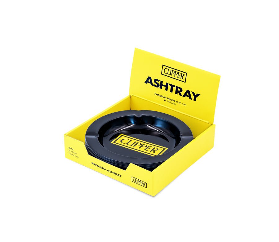 Metal Ashtray - 135mm - Clipper Logo Black kaufen bei rauchwerk.ch