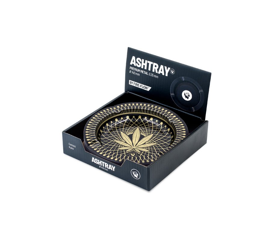 Metal Ashtray - 135mm - Leaves 38 3/4 Gold metallic kaufen bei rauchwerk.ch
