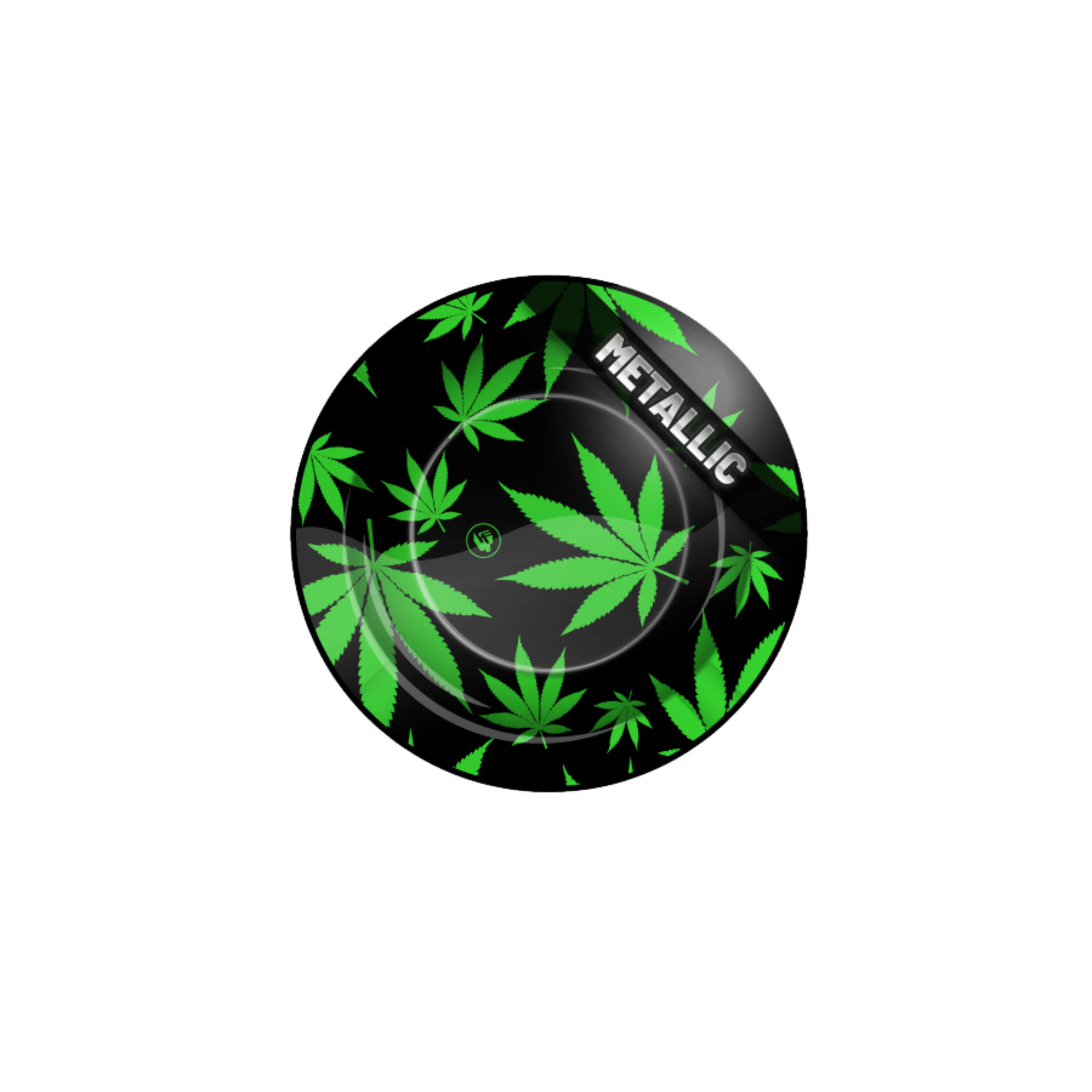 Metal Ashtray - 135mm - Leaves Green metallic kaufen bei rauchwerk.ch