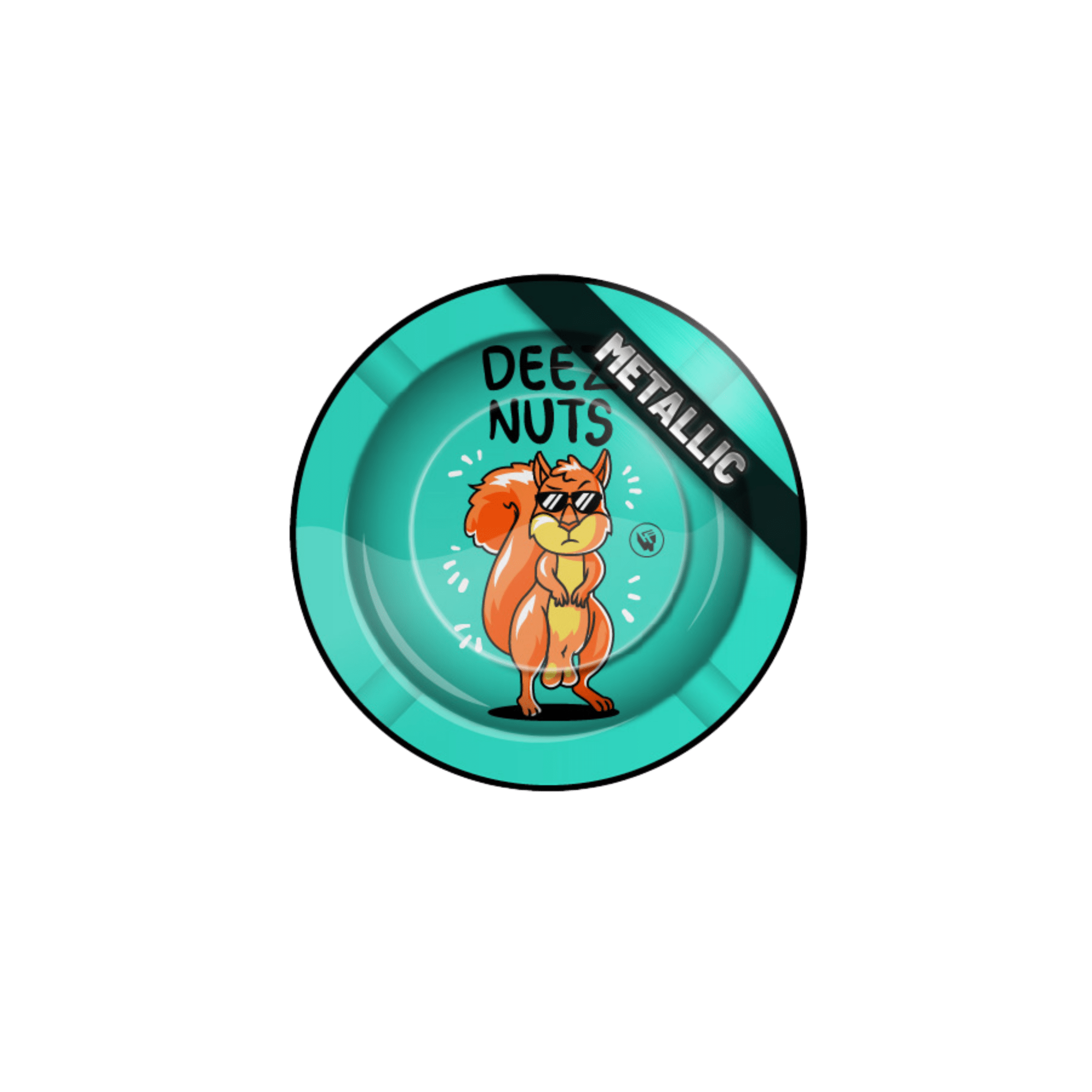Metall-Aschenbecher Ø 135 mm Deez Nutz Metallic Motiv