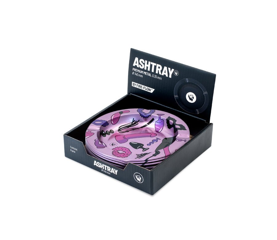 Sex Toy Pattern Metallic Aschenbecher aus Metall, Ø 135 mm