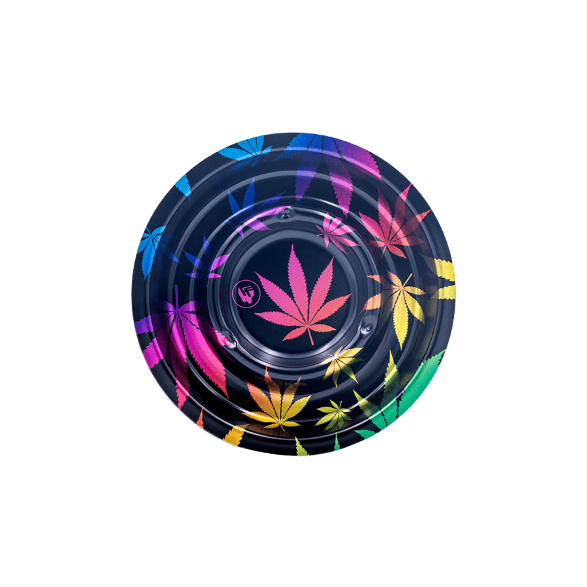 Metal Coffeeshop Ashtray - 136mm - Leaves Gradient kaufen bei rauchwerk.ch