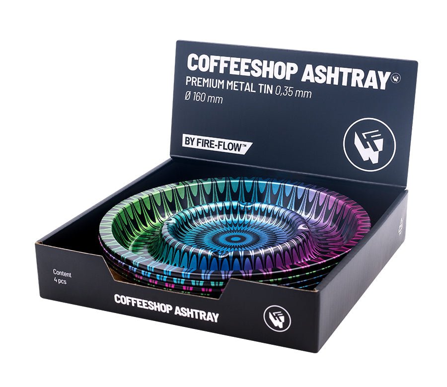 Rückseite Metal Coffeeshop Metall-Aschenbecher Trippy #1 Ø 160 mm