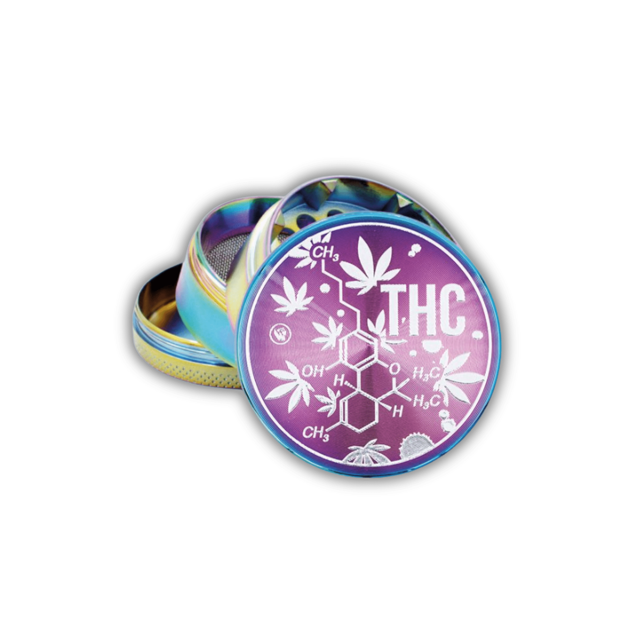 Metal Grinder - 50mm - 4 Layers - Icy - THC Molecule kaufen bei rauchwerk.ch