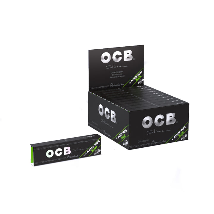 OCB Premium Slim mit Activefilter 7 mm, 20 Stück – Zigarettenpapier mit Filtern
