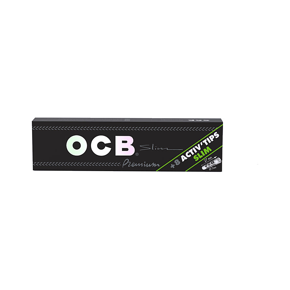OCB Premium Slim mit Activefilter 7 mm, 20 Stück – Zigarettenpapier mit Filtern