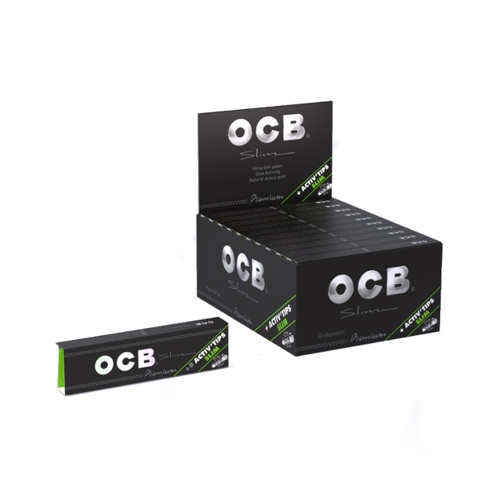 OCB Premium Slim mit Activefilter 7 mm, 20 Stück – Zigarettenpapier mit Filtern