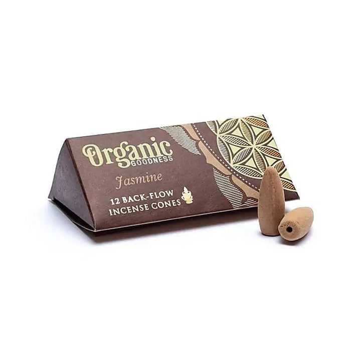 Organic Goodness Jasmin Rückfluss Räucherkegel Packung mit 12 Kegeln