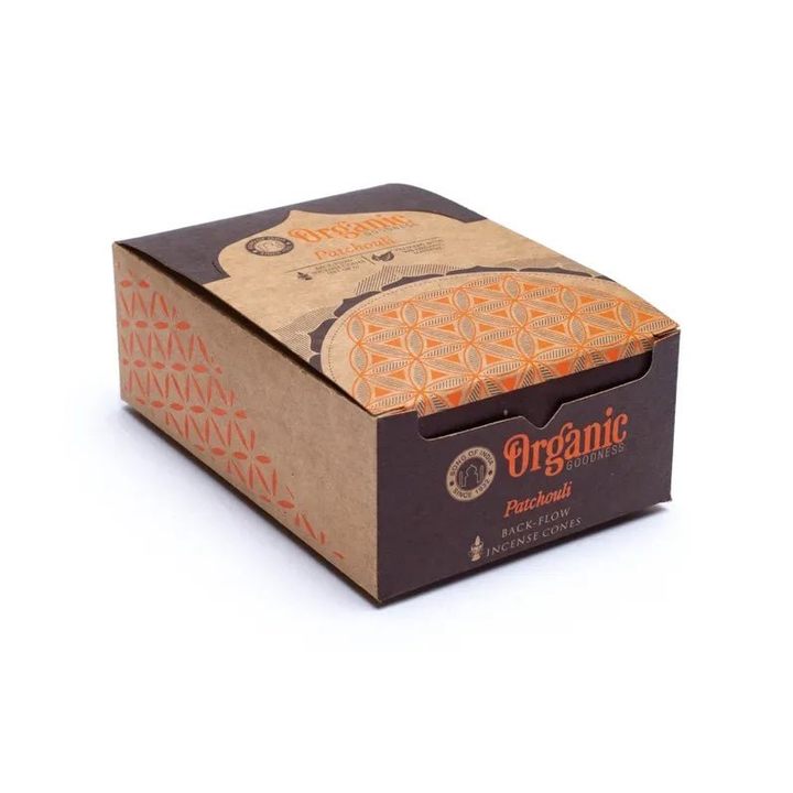 Organic Goodness Patchouli Packung Rückseite mit Produktinformationen