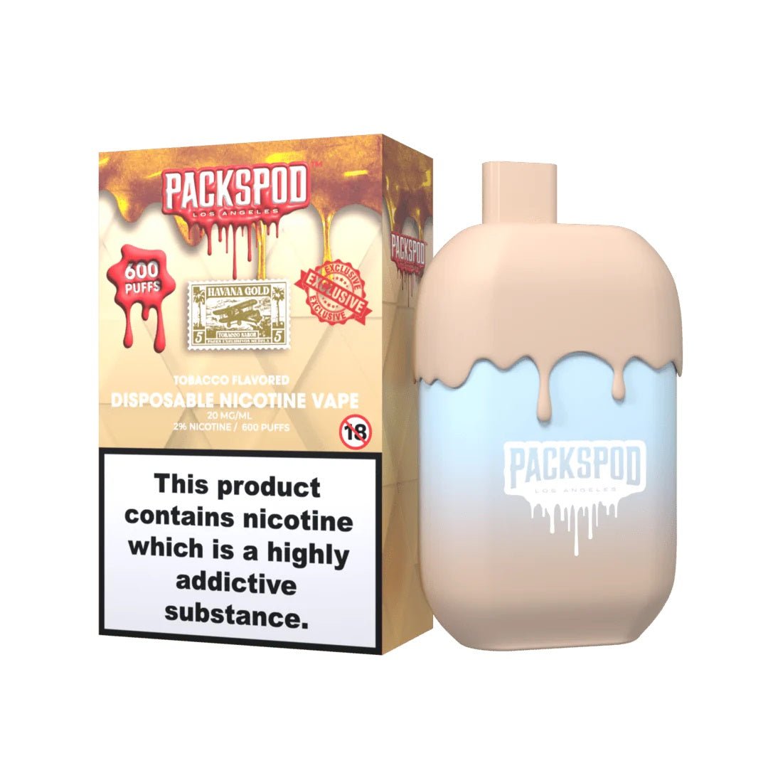 PacksPod Havana Gold Einweg Vape 600 Züge 20 mg/ml