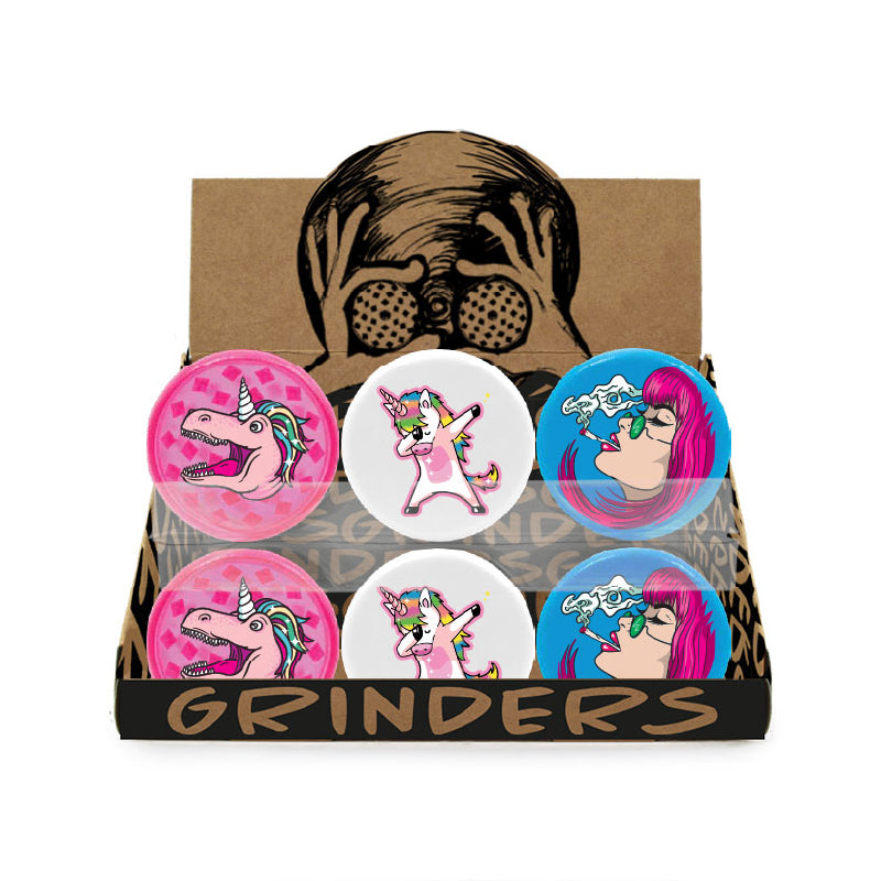 Kunststoff-Grinder mit Tips Frau in Weiss, 2-teilig, 55 mm