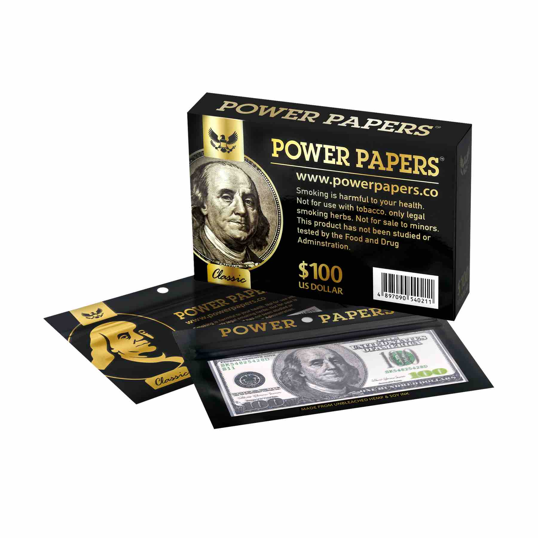 Power Papers 100 DOLLAR - Super King Size + Tips - Box - 12 x 12 Stück kaufen bei rauchwerk.ch