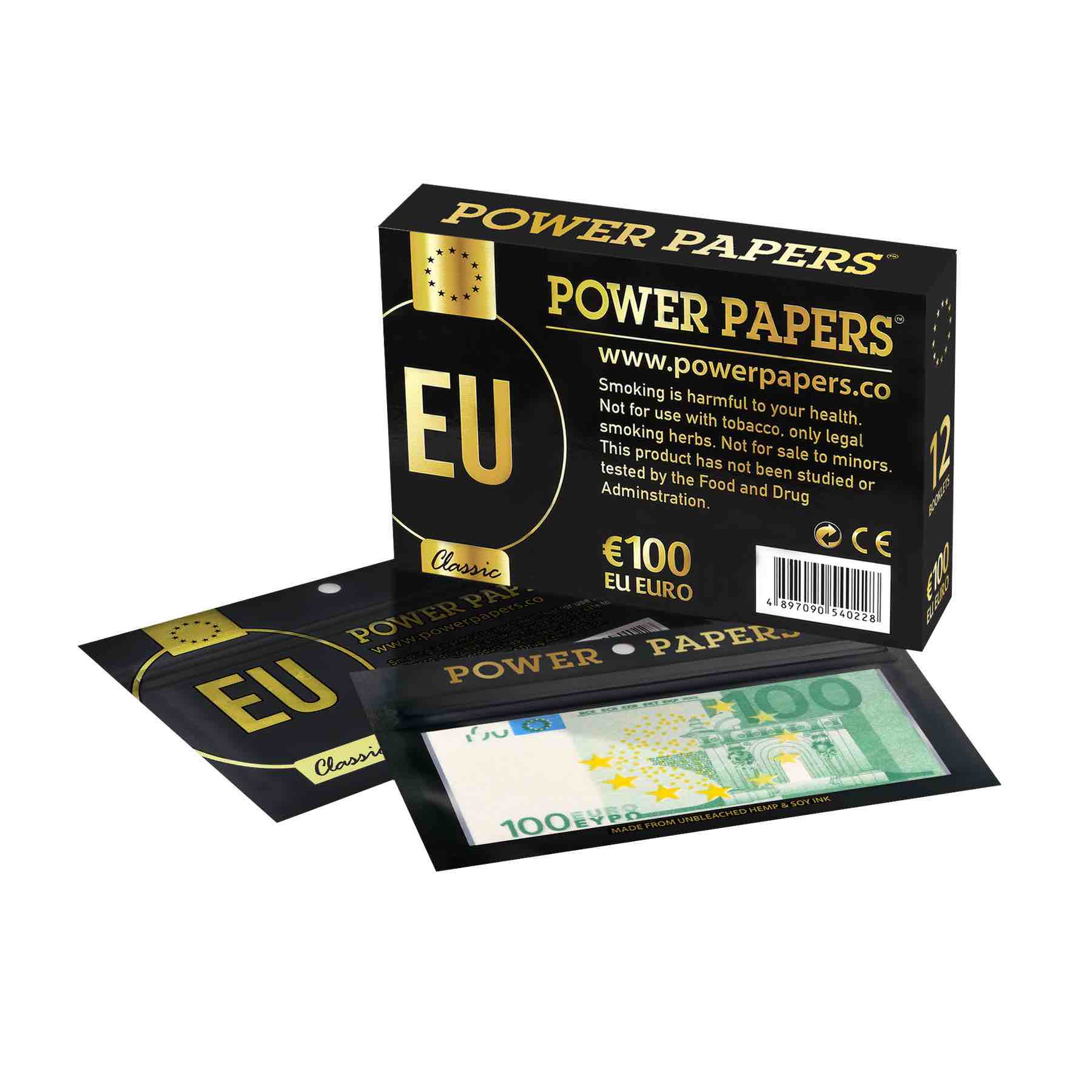 Power Papers 100 EURO - Super King Size + Tips - Box - 12 x 12 Stück kaufen bei rauchwerk.ch