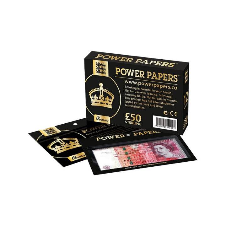 Power Papers Pound King Size Zigarettenpapier mit Tips, 12 Blatt