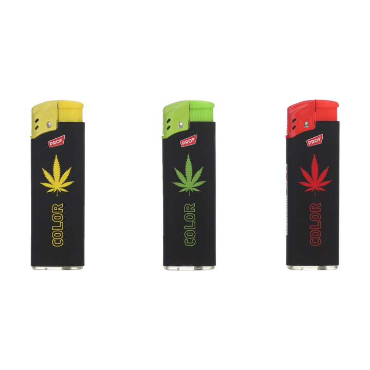 Seitenansicht vom Hemp Leaf Turboflame Feuerzeug Multicolor