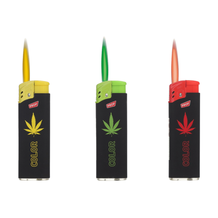 Hemp Leaf Turboflame Feuerzeug mit Hanfblatt, Multicolor