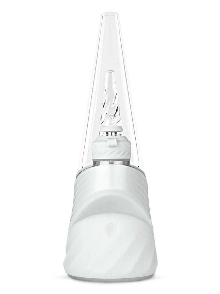 Puffco New Peak Pro Pearl Frontansicht mit Glasaufsatz